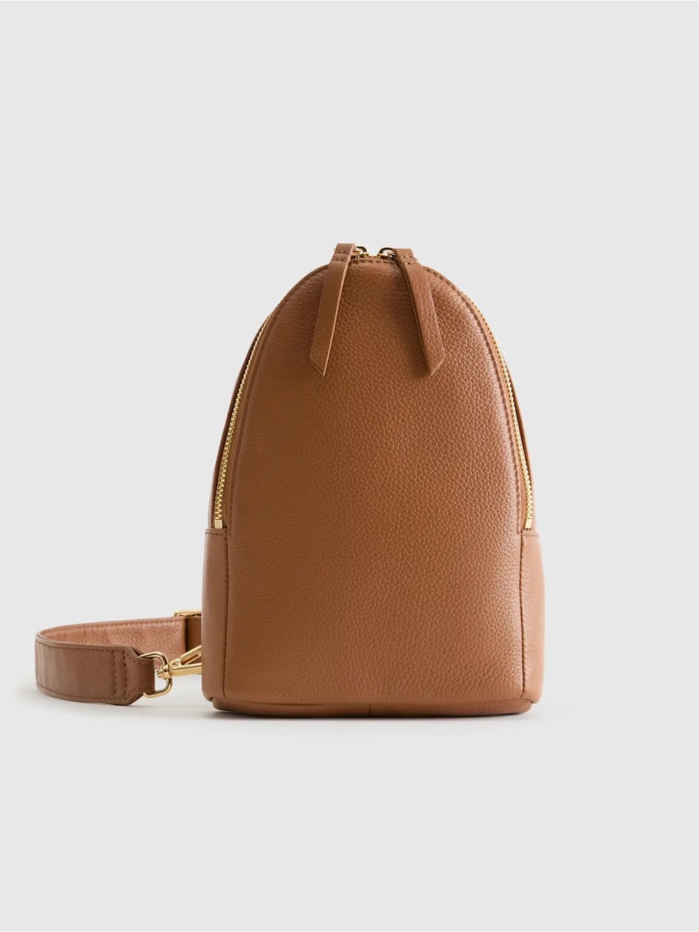 Quince Tan Italian Leather Sling Bag Crossbody Backpack
